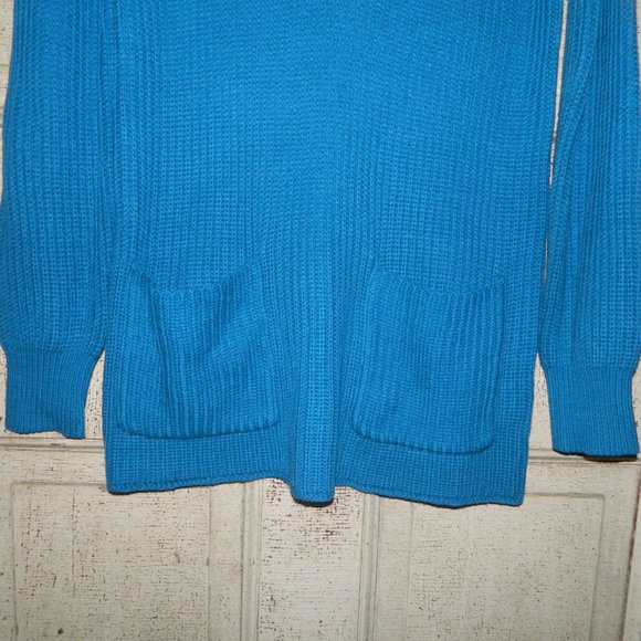 Soft Surroundings Highland Chunky Knit Teal Tunic Sweater Size Small (KK-1) - Picture 2 of 6